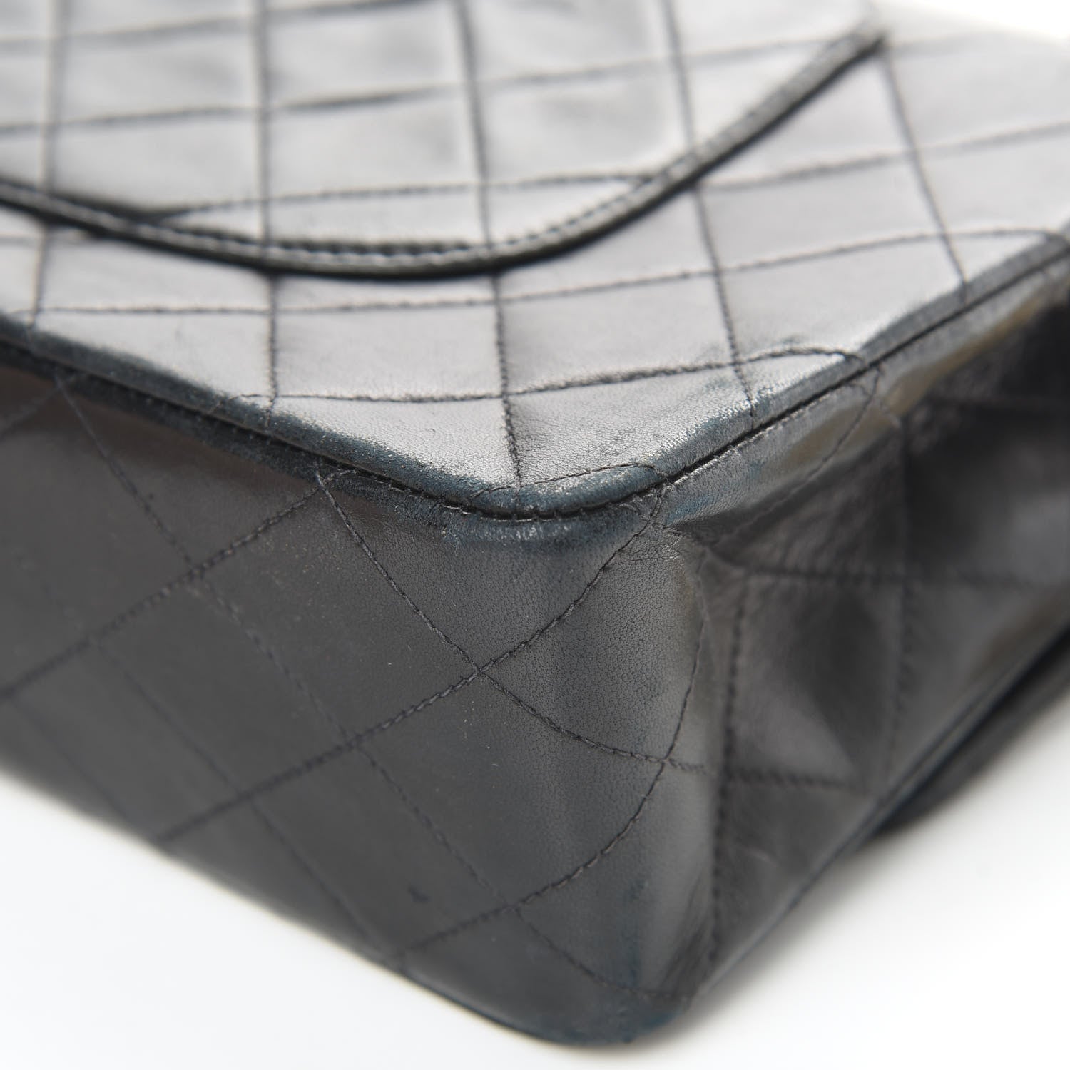Chanel Lambskin Quilted Medium Double Flap Black 12 of 19