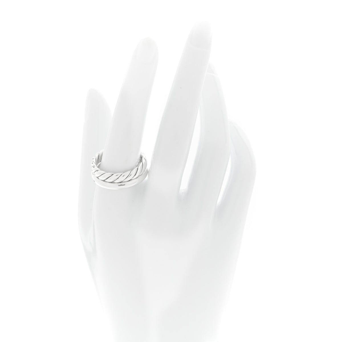 Sterling Silver 8mm Mercer Two Row Ring 60 9