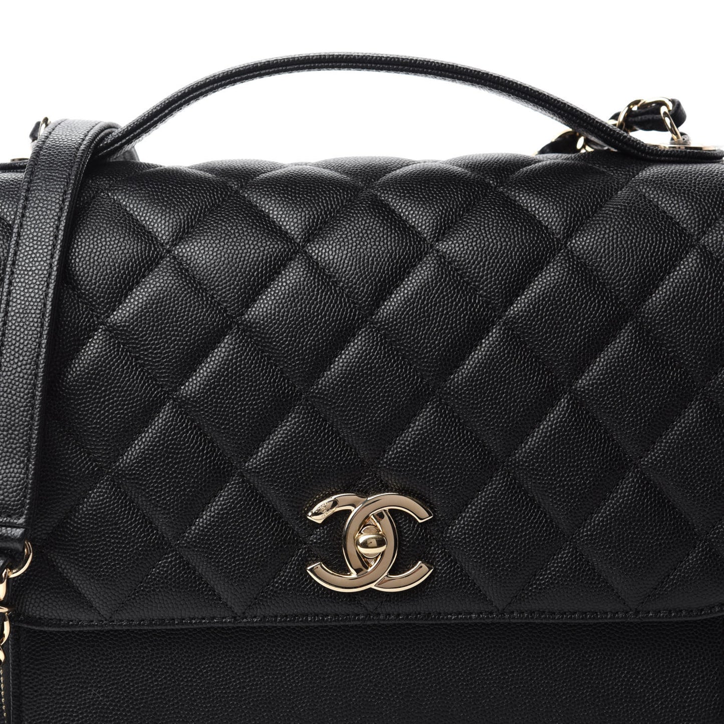 Caviar Quilted Large Business Affinity Flap Black