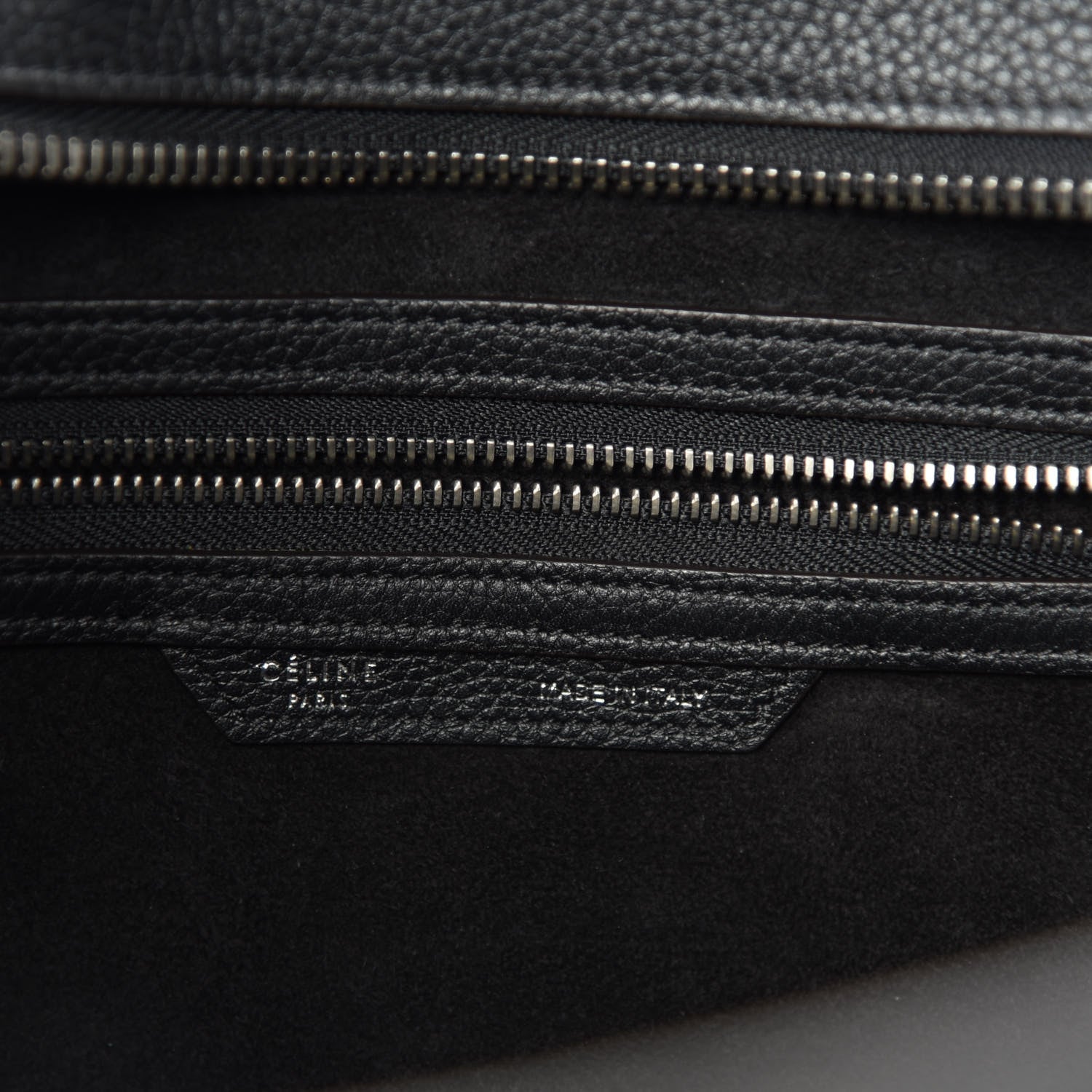 Celine Drummed Calfskin Mini Luggage Black 9 of 11