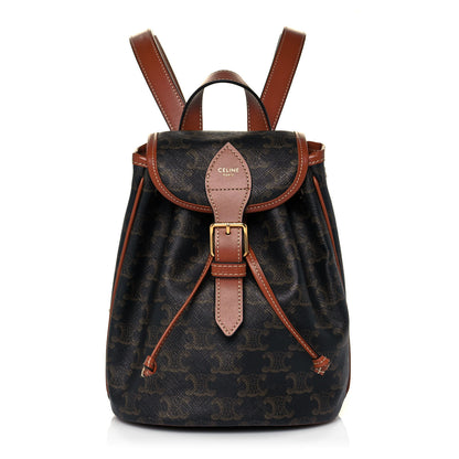 Celine Triomphe Canvas Calfskin Mini Folco Backpack Tan 1 of 12