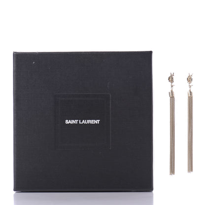 Saint Laurent Metal Monogram Loulou Tassel Earrings Gold 4 of 4