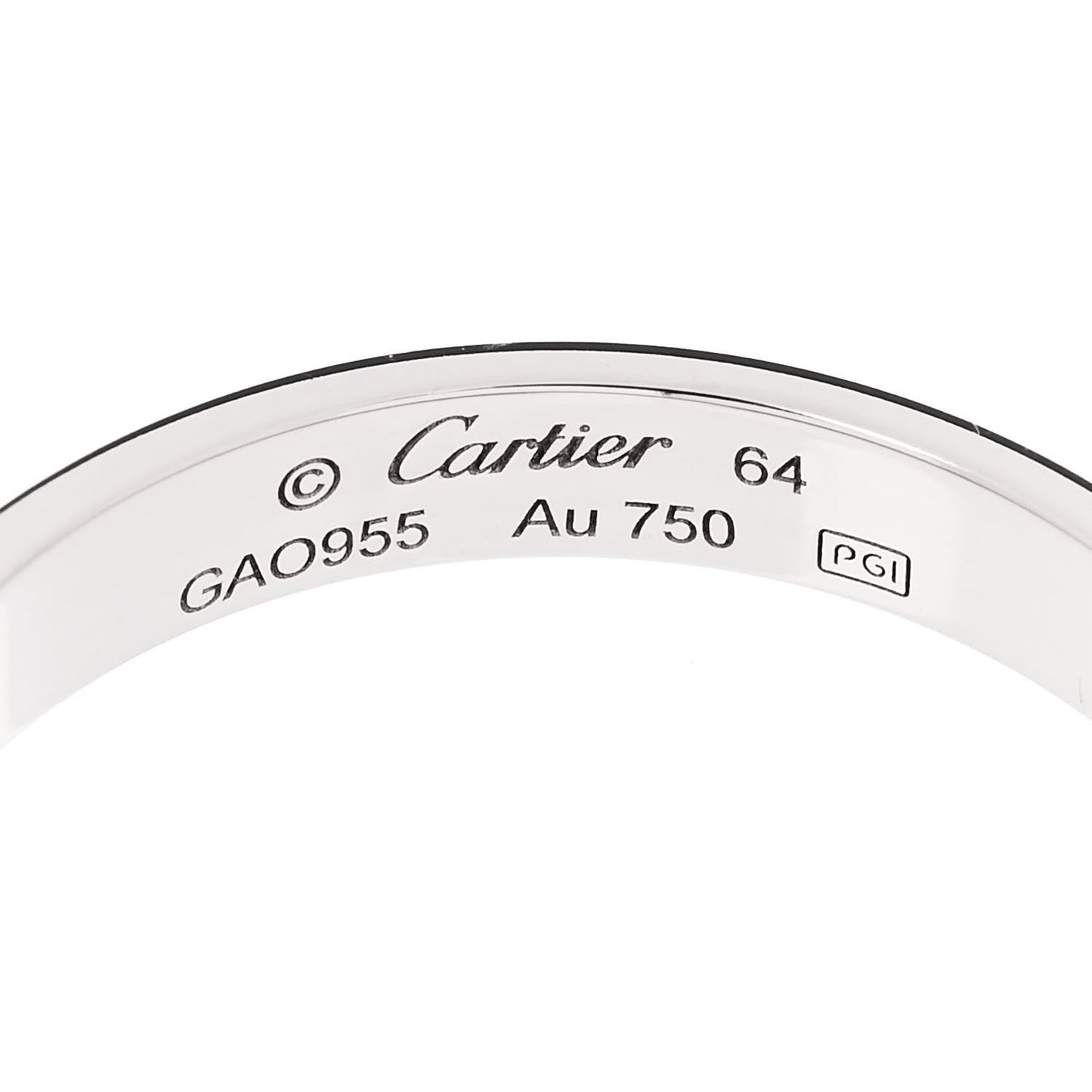 18K White Gold 3.5mm LOVE Wedding Band Ring 64 10.75