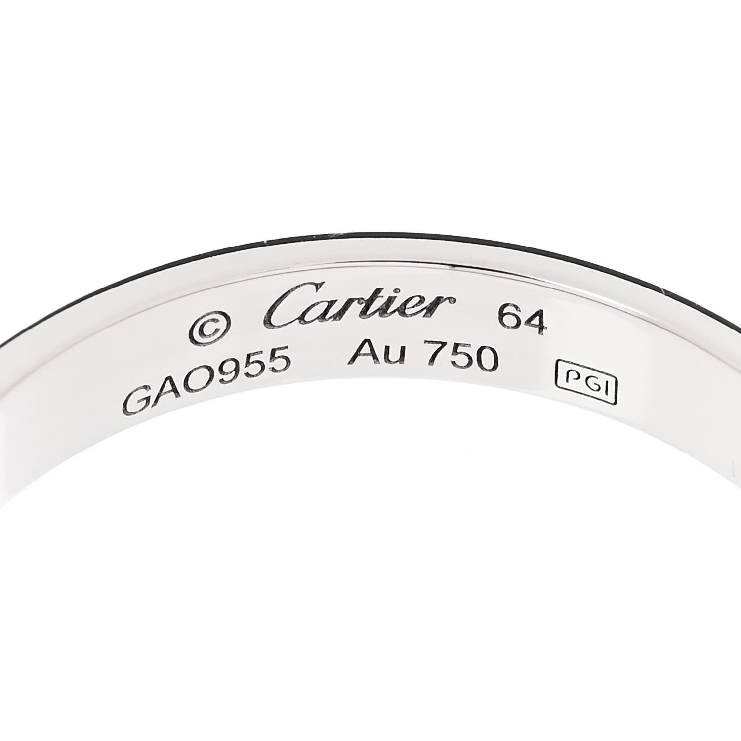 Cartier 18K White Gold 3.5mm LOVE Wedding Band Ring 64 10.75 4 of 4