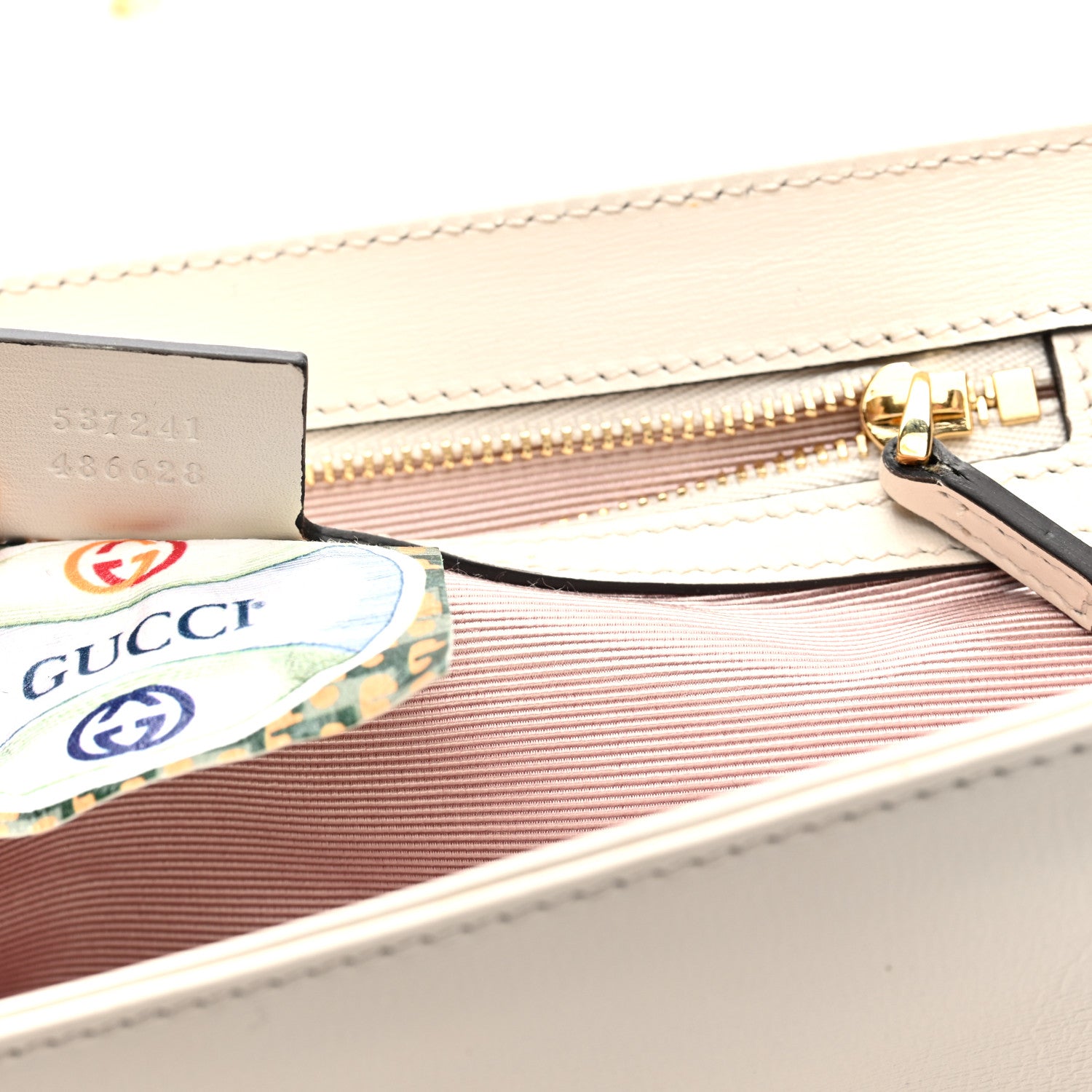 Gucci Vitello Palmellato Lux Crystal Medium Rajah Shoulder Bag Mystic White Multicolor 8 of 11