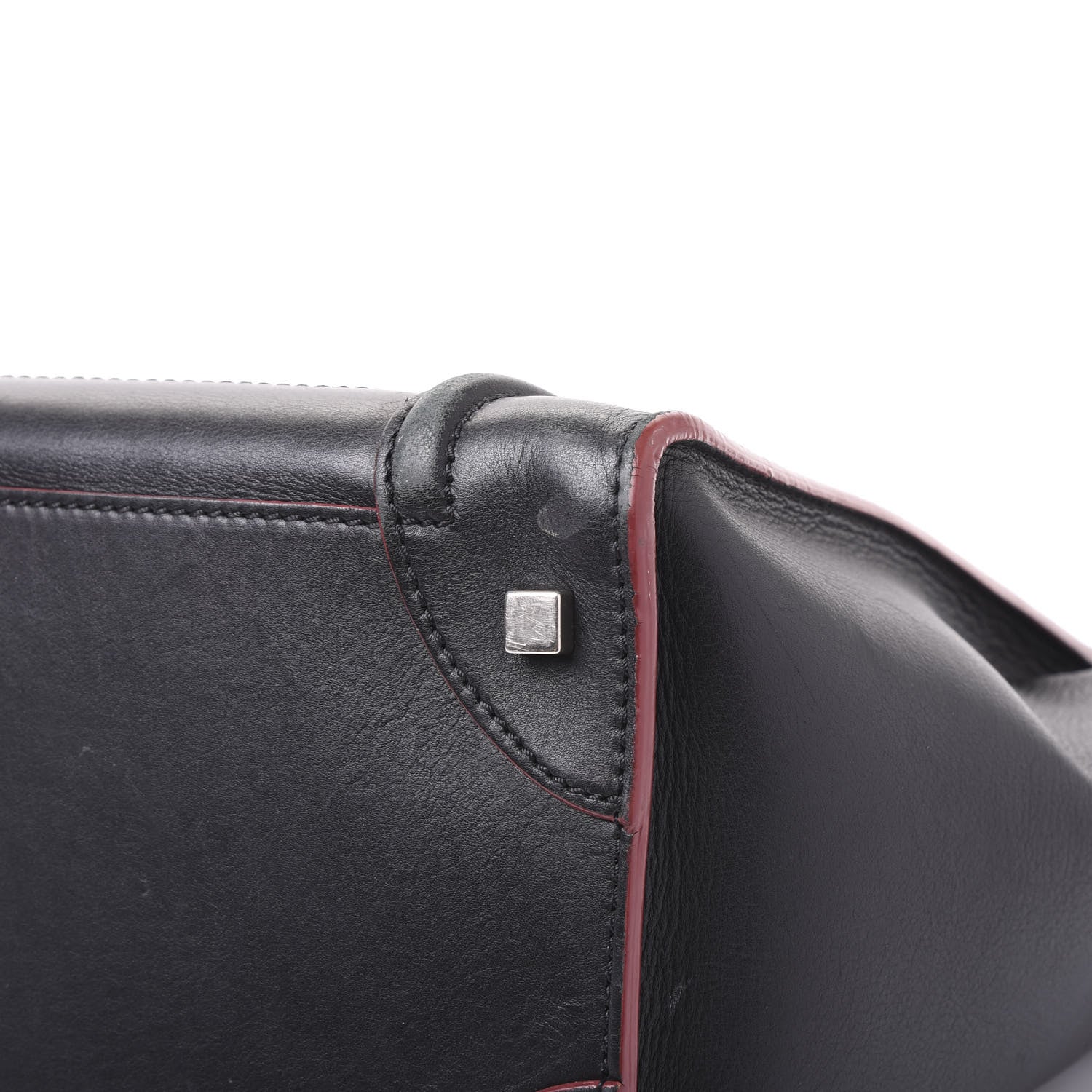 Celine Smooth Calfskin Mini Luggage Black Pink Trim 6 of 11