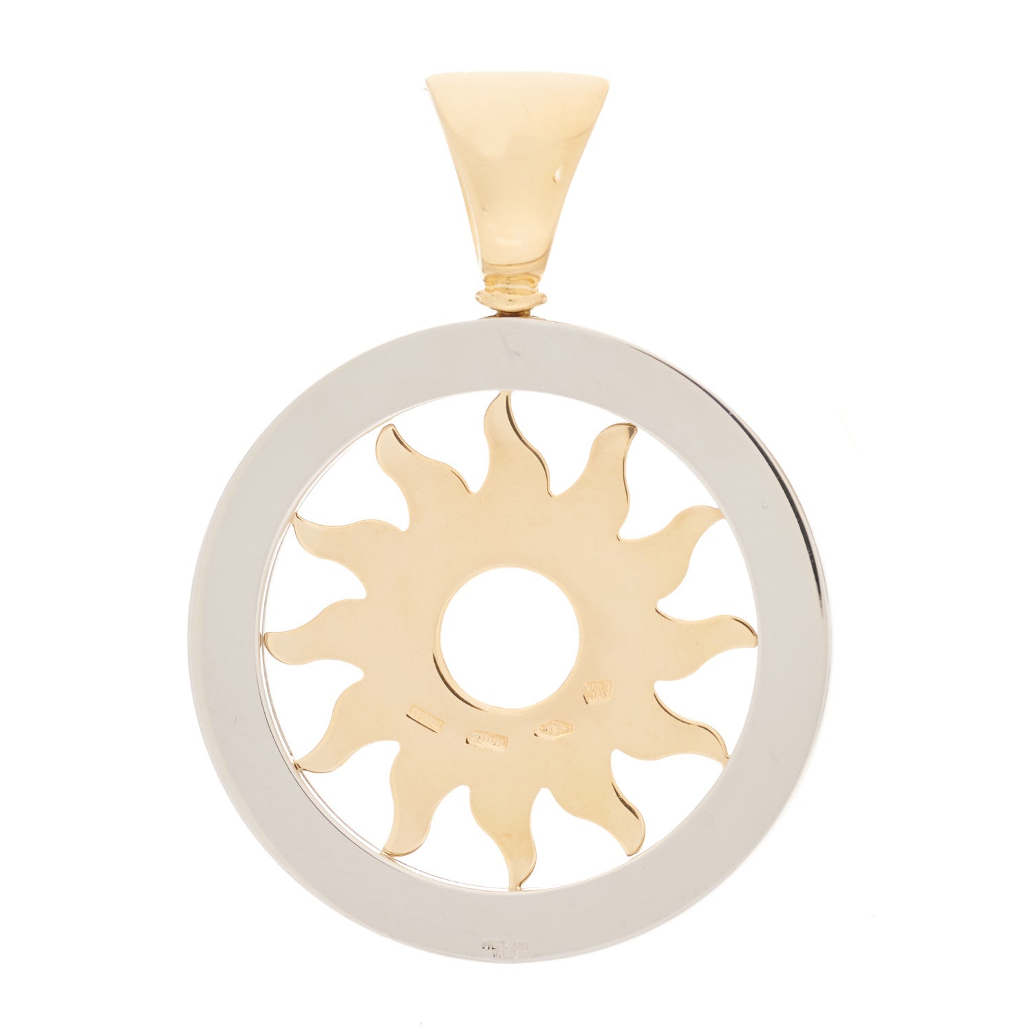 Bulgari 18K Yellow Gold Stainless Steel Tondo Sun Pendant 3 of 3
