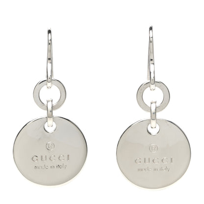 Gucci Sterling Silver Trademark Round Drop Earrings 1 of 6