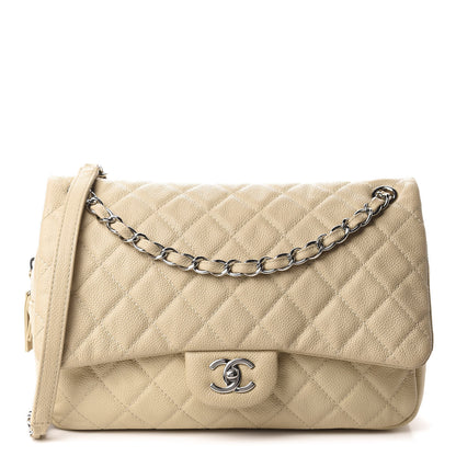 Chanel Caviar Quilted Jumbo Easy Flap Beige 1 of 14