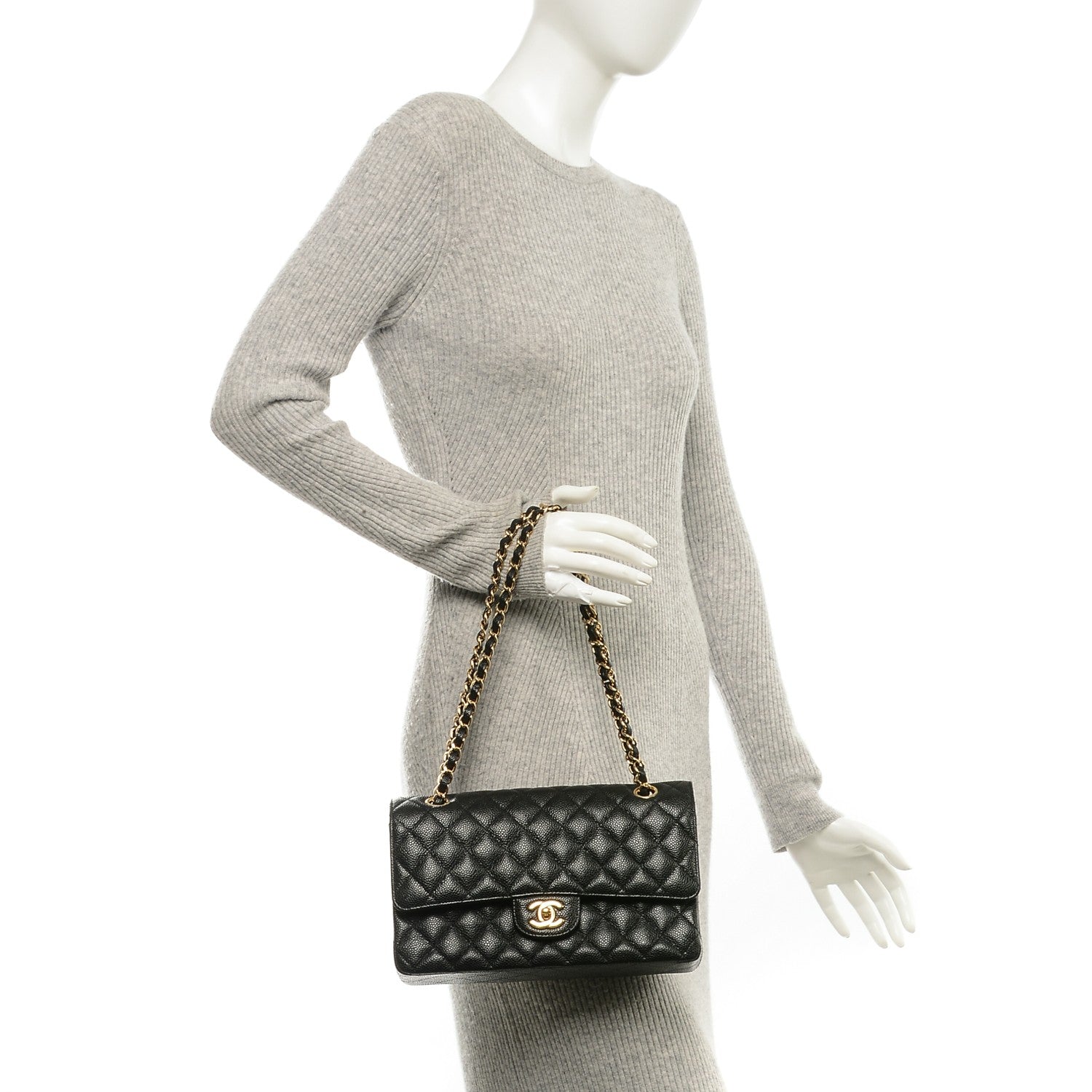 Chanel Caviar Quilted Medium Double Flap Black 2 of 7