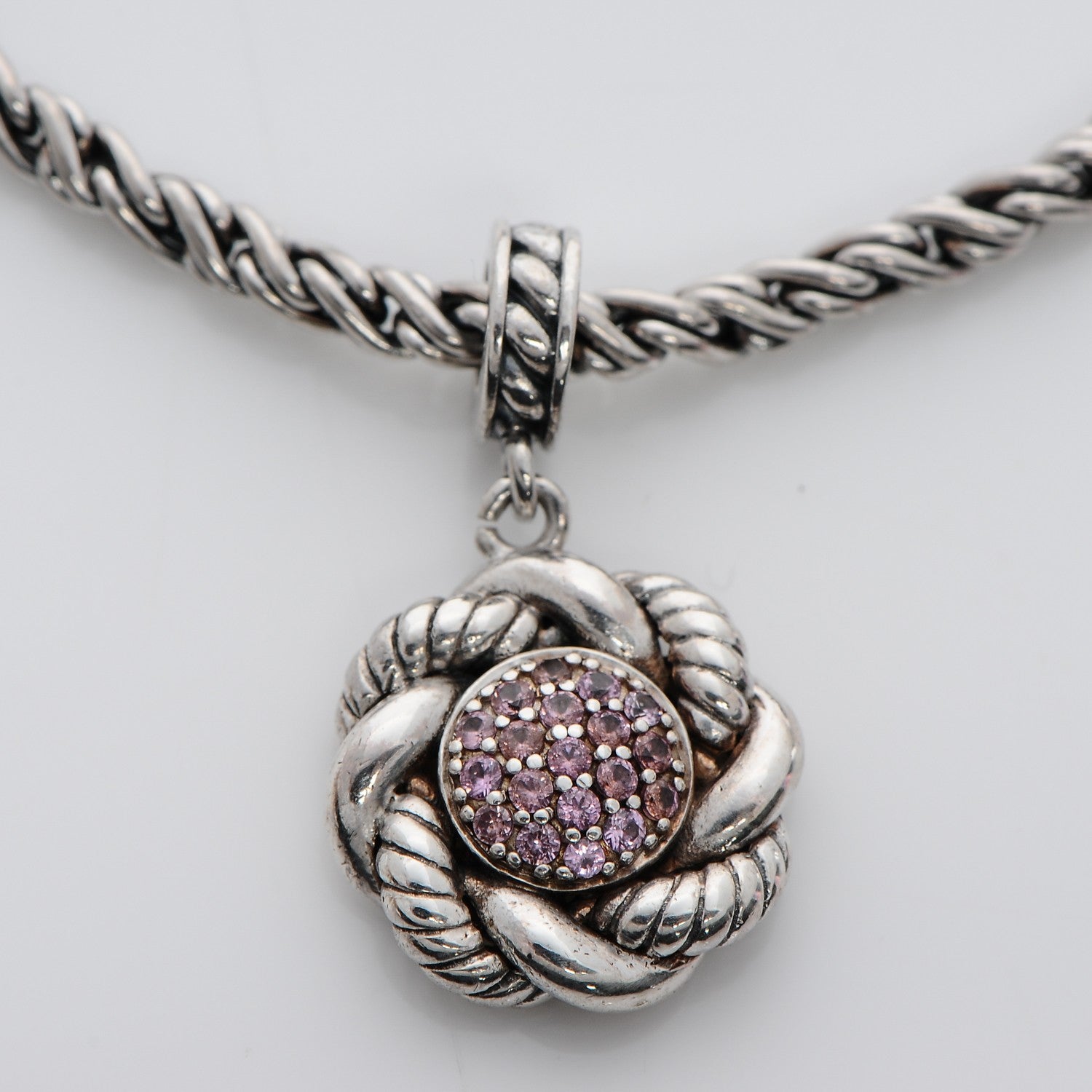 John Hardy Sterling Silver Pink Sapphire Pendant Bracelet 4 of 7