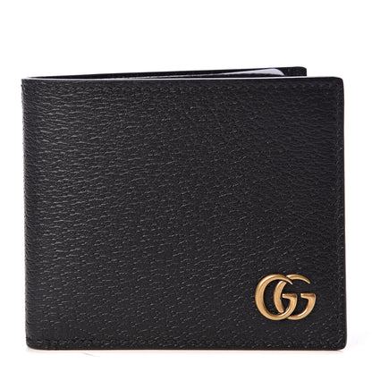 Gucci Calfskin Boar Effect GG Marmont Bi-Fold Wallet Black 1 of 8
