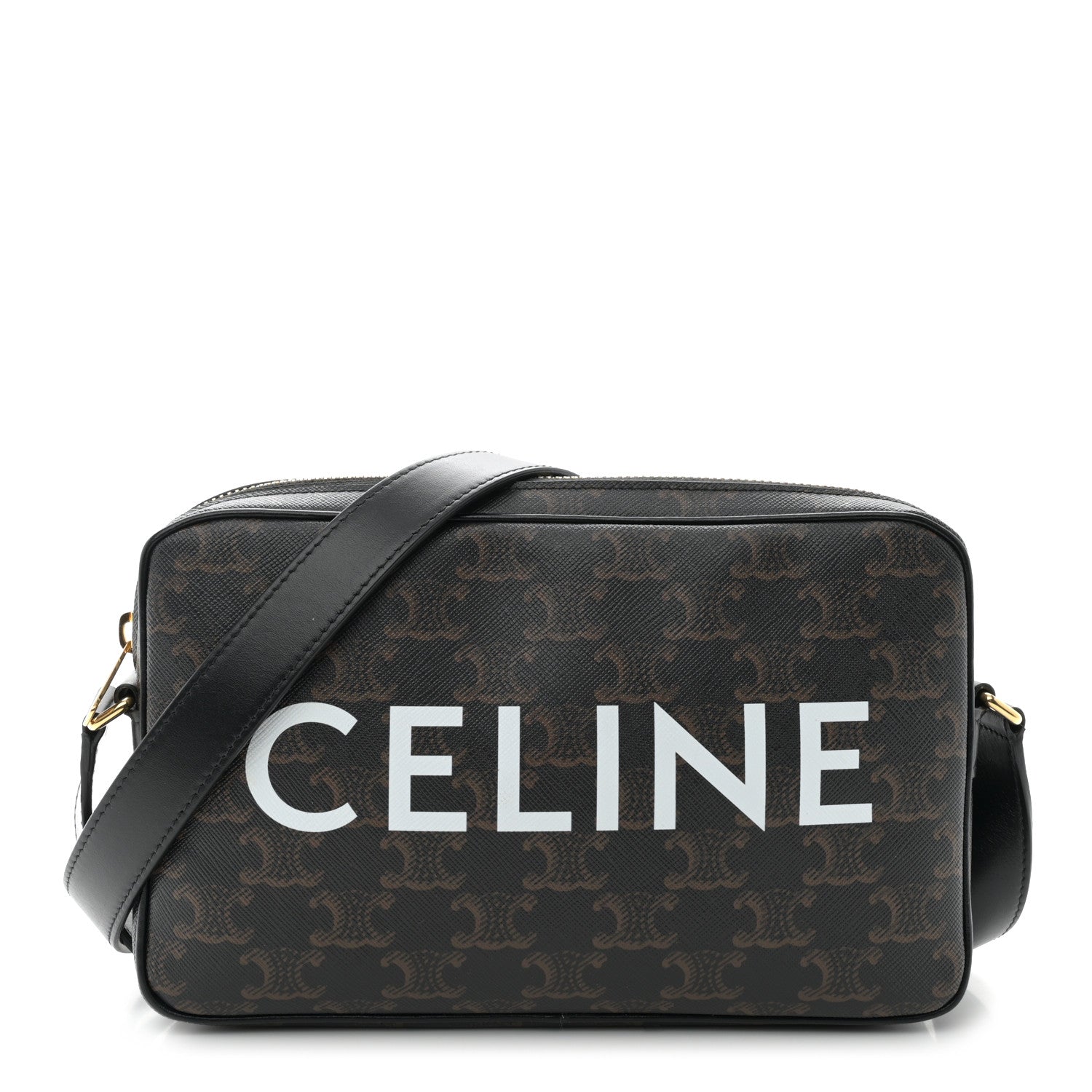 Celine Triomphe Canvas Medium Messenger Bag Black 1 of 11