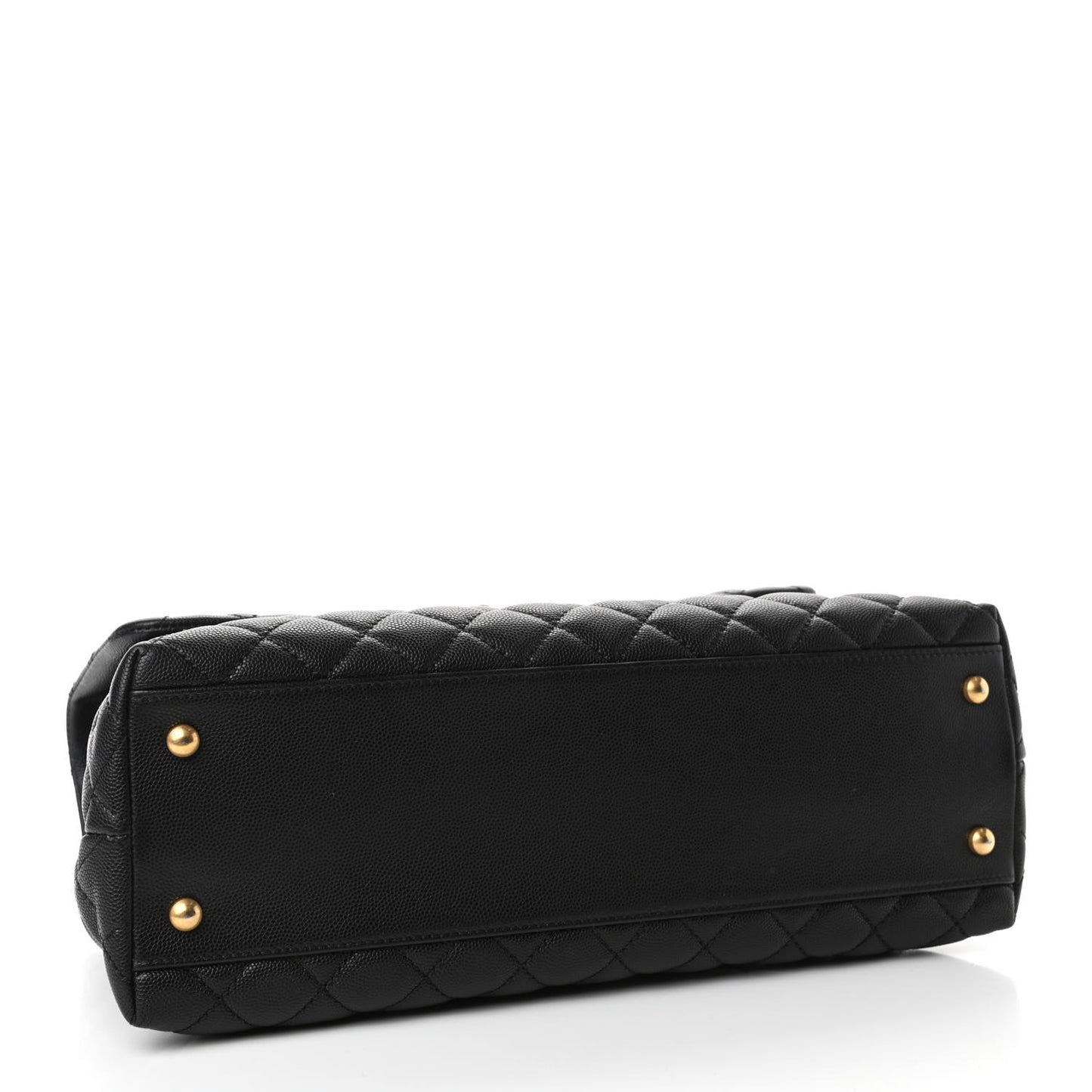 Caviar Quilted Medium Coco Handle Flap Black