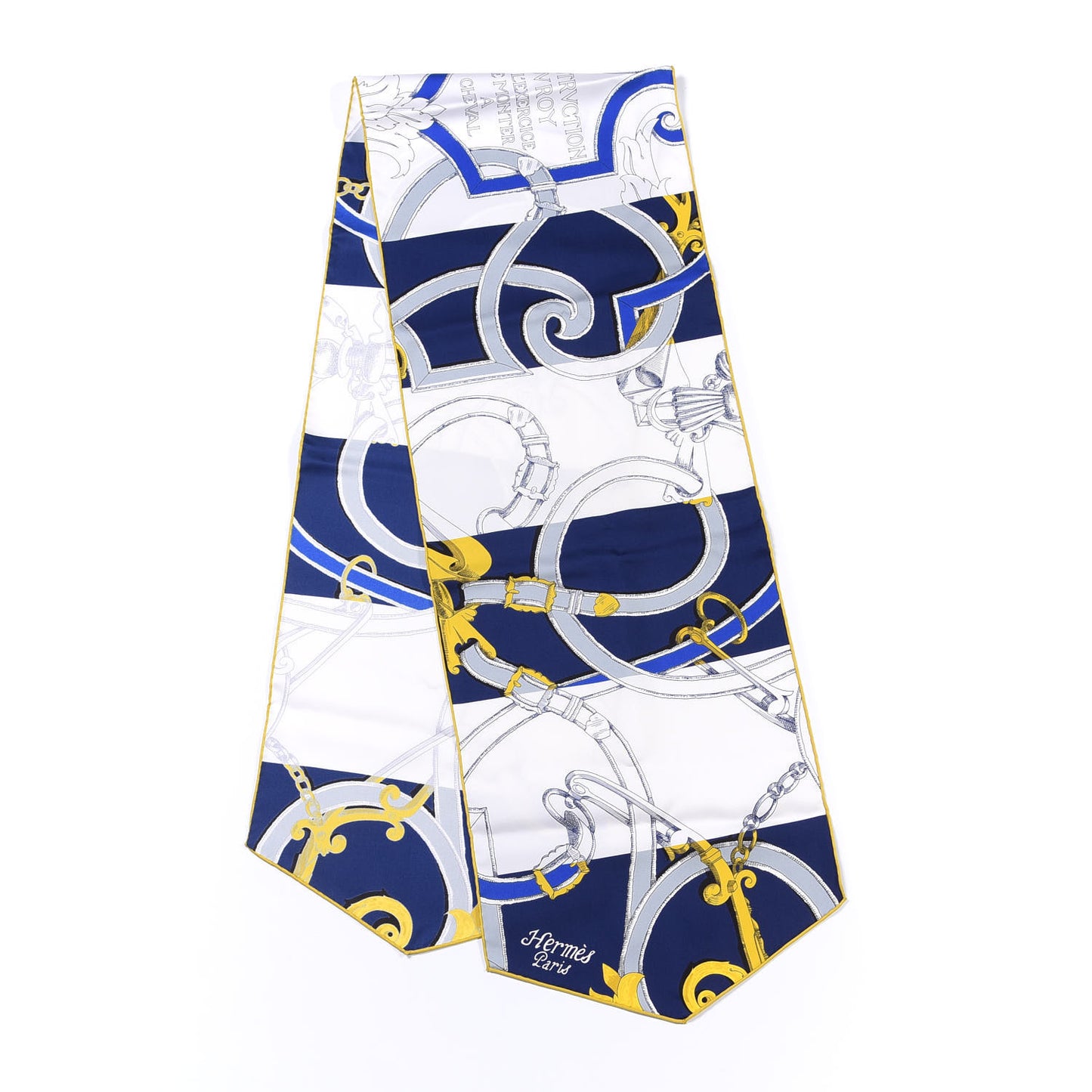 Silk Roulot L Instruction Du Roy Maxi Twilly Marine White Or