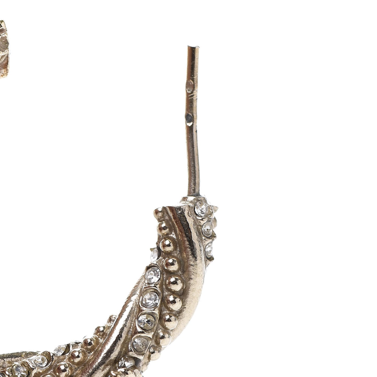 Crystal Twist CC Hoop Earrings Silver