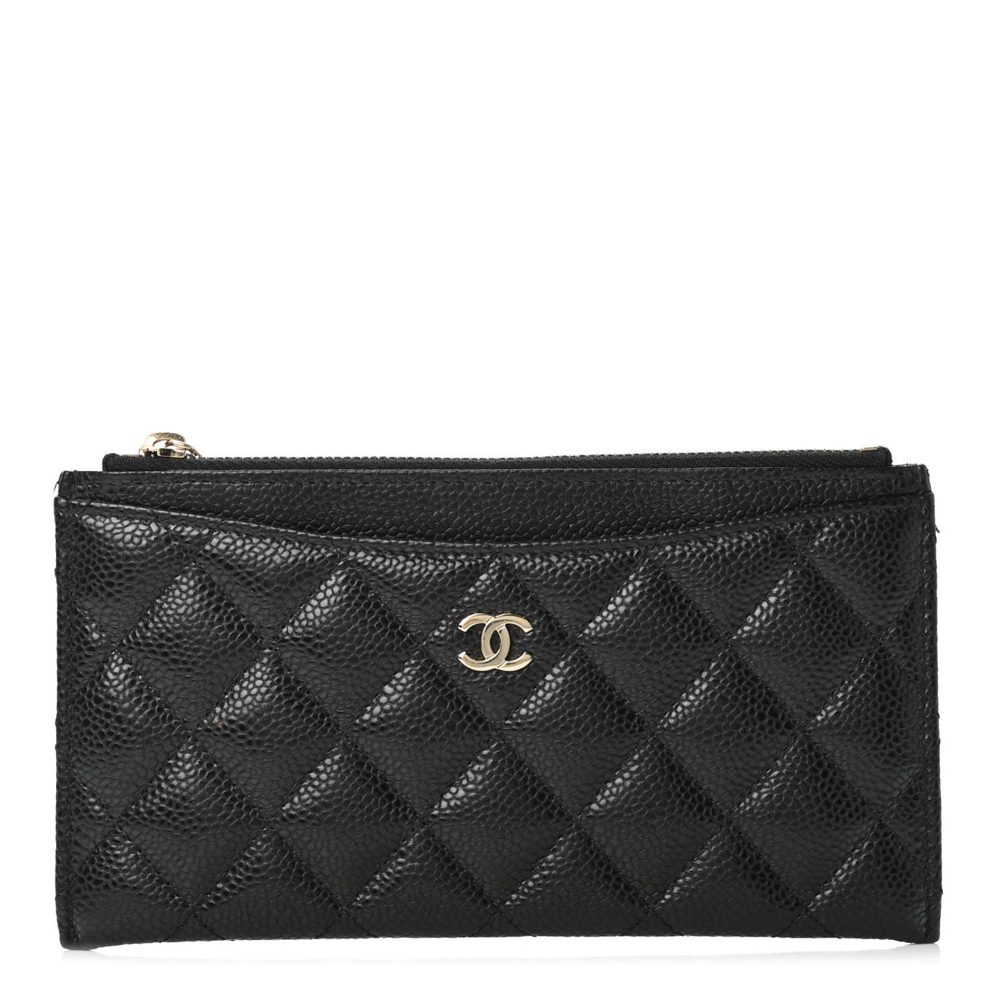 Caviar Quilted Classic Zip Pouch Black