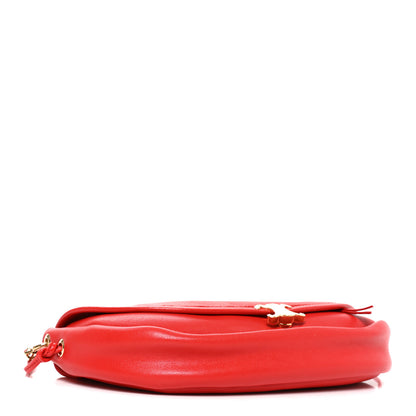 Celine Shiny Lambskin Soft Triomphe Little Half Moon Ultra Red 4 of 9