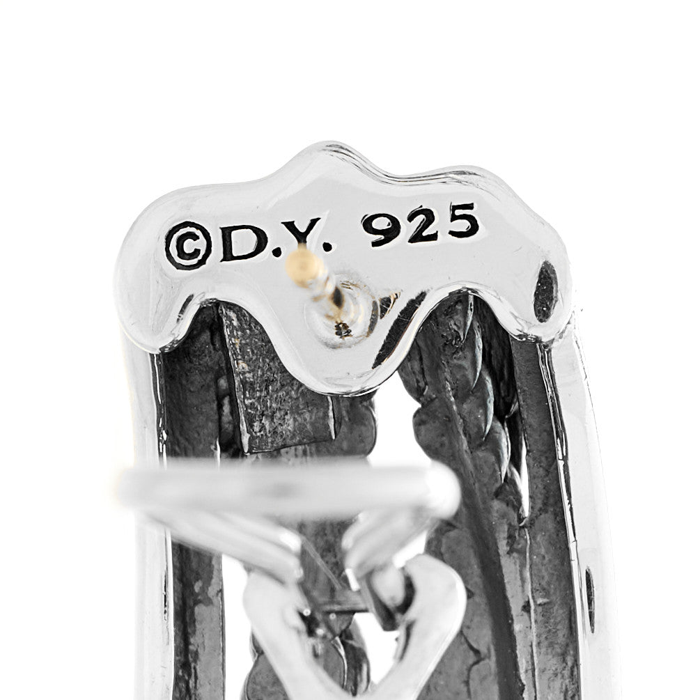 Sterling Silver Crossover Shrimp Earrings