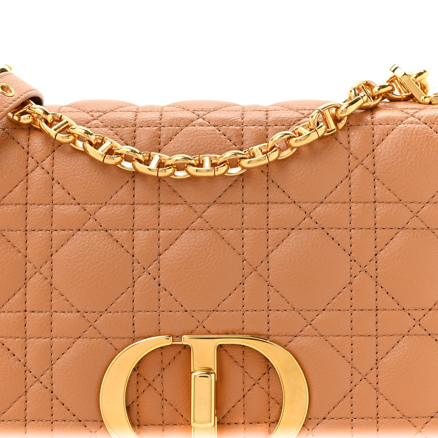 Calfskin Cannage Medium Caro Bag Tan