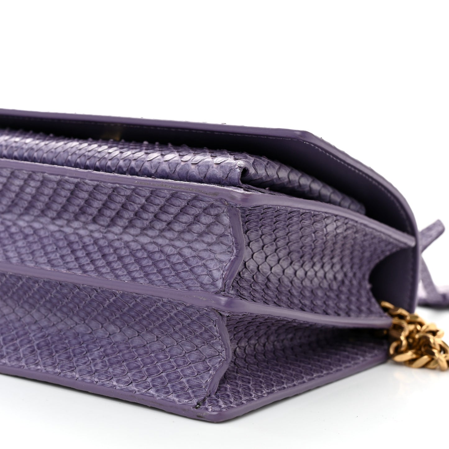 Calfskin Snakeskin Small Monogram Sunset Purple