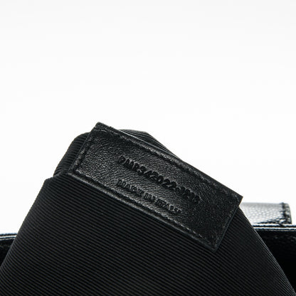 Saint Laurent Grain De Poudre Matelasse Chevron Monogram Shopping Bag Black 7 of 7