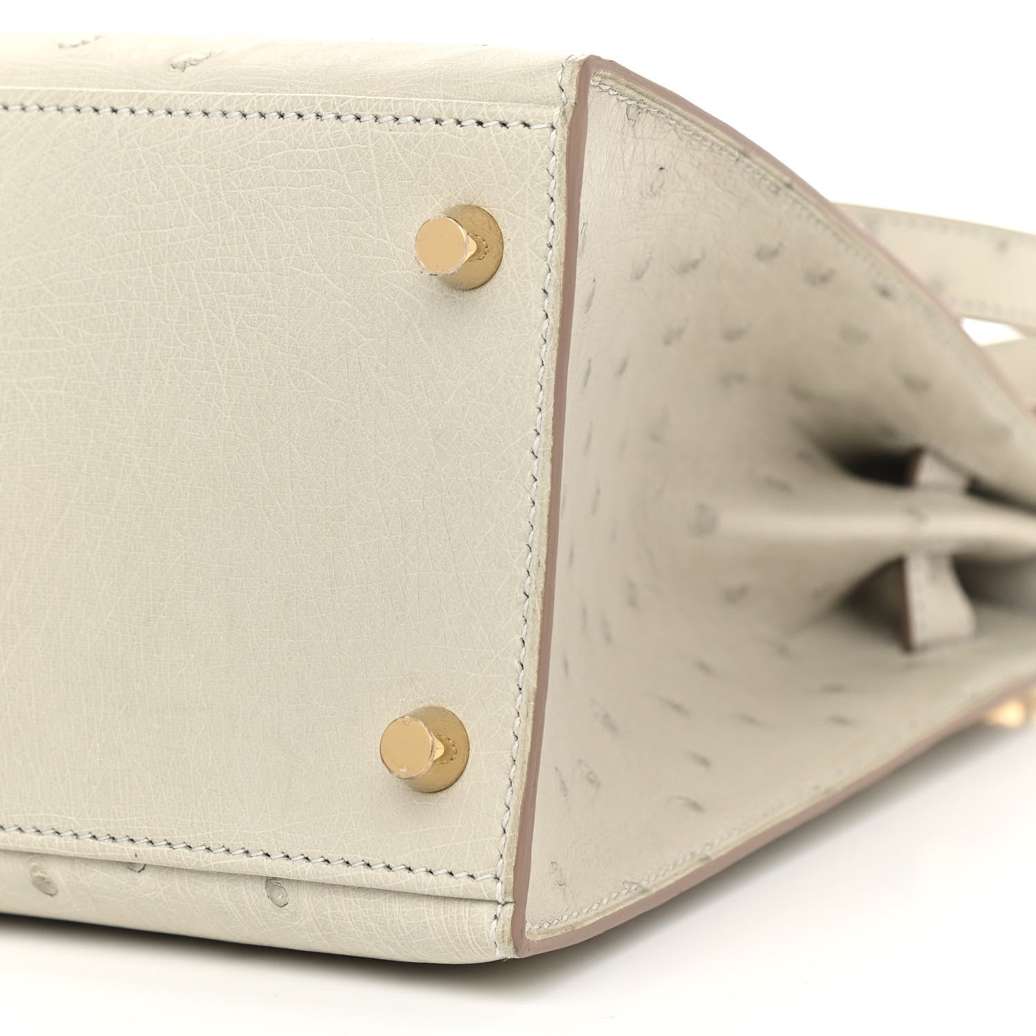Hermes Ostrich Kelly Sellier 28 Gris Perle 9 of 11