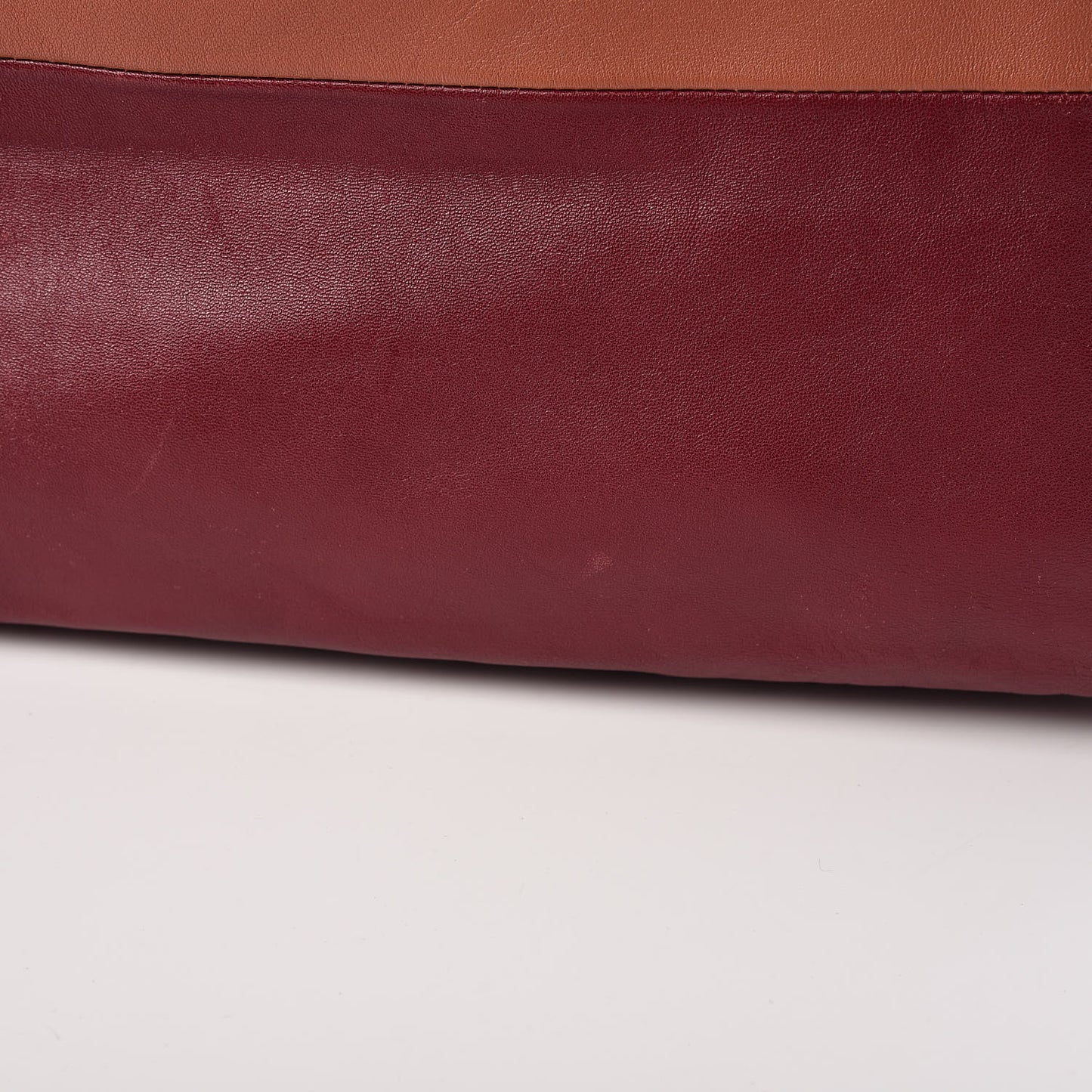 Lambskin Horizontal Bi-Color Cabas Peach Rust