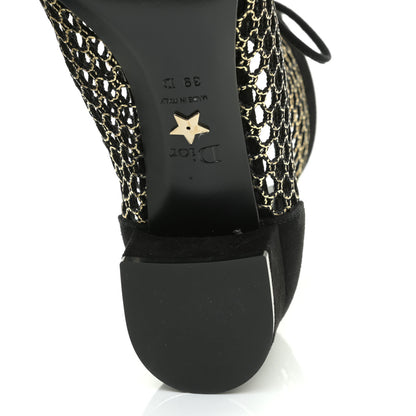 Christian Dior Suede Laminated Resille Naughtily-D 30mm Ankle Boots 39 Black Gold 9 of 11