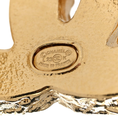Chanel Metal Enamel CC Earrings Pink Gold 4 of 5