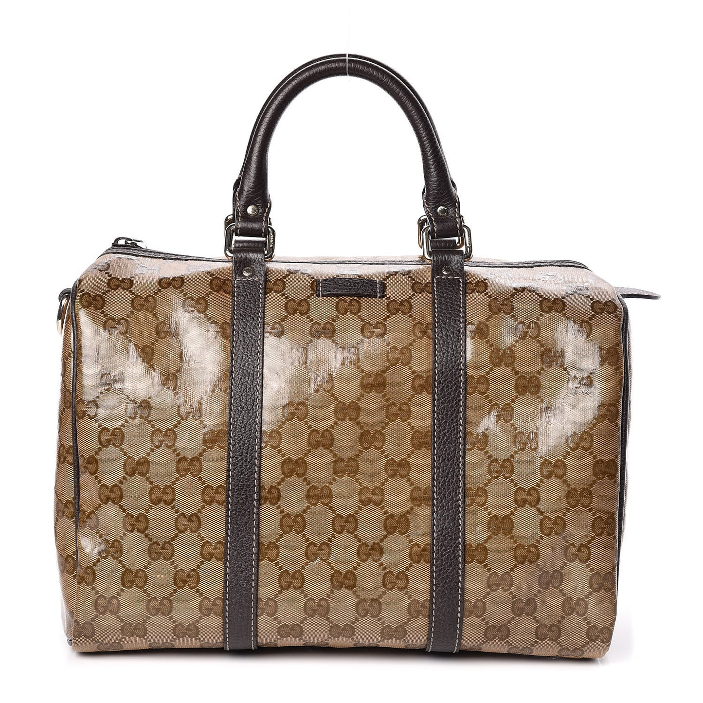 Crystal Monogram Medium Joy Boston Dark Brown