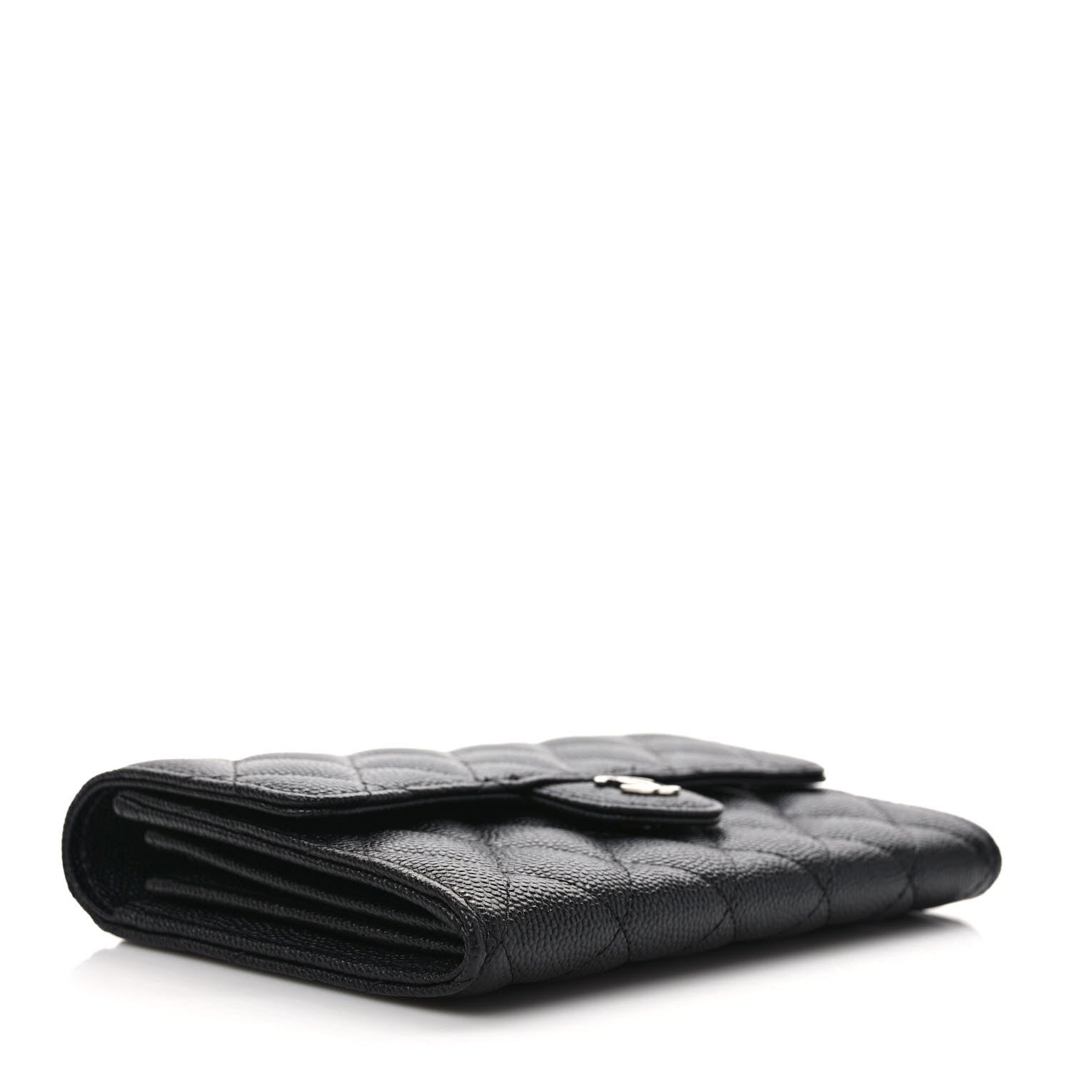 Chanel Caviar Quilted Large Gusset Flap Wallet Black 4 of 7