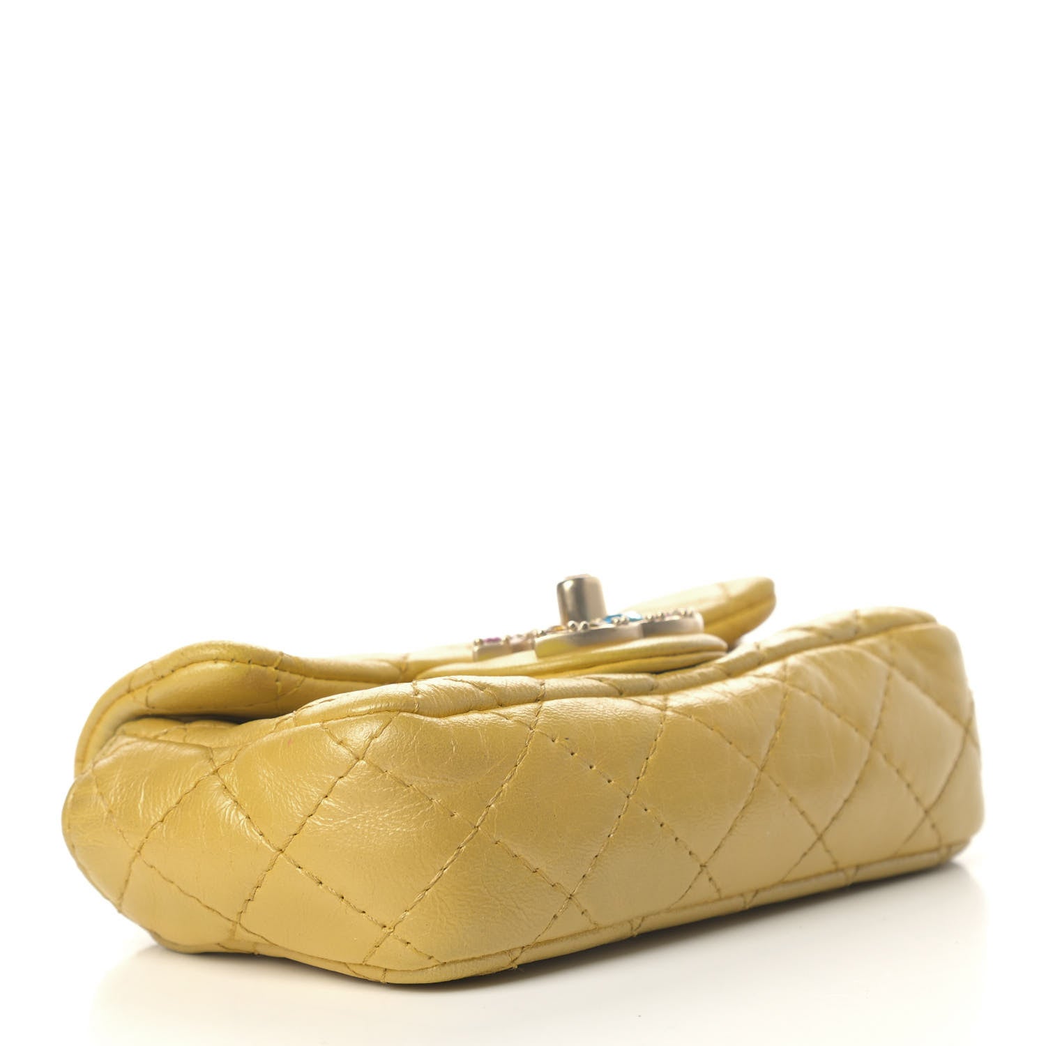 Chanel Iridescent Lambskin Quilted Extra Mini Precious Jewel Flap Yellow 3 of 6