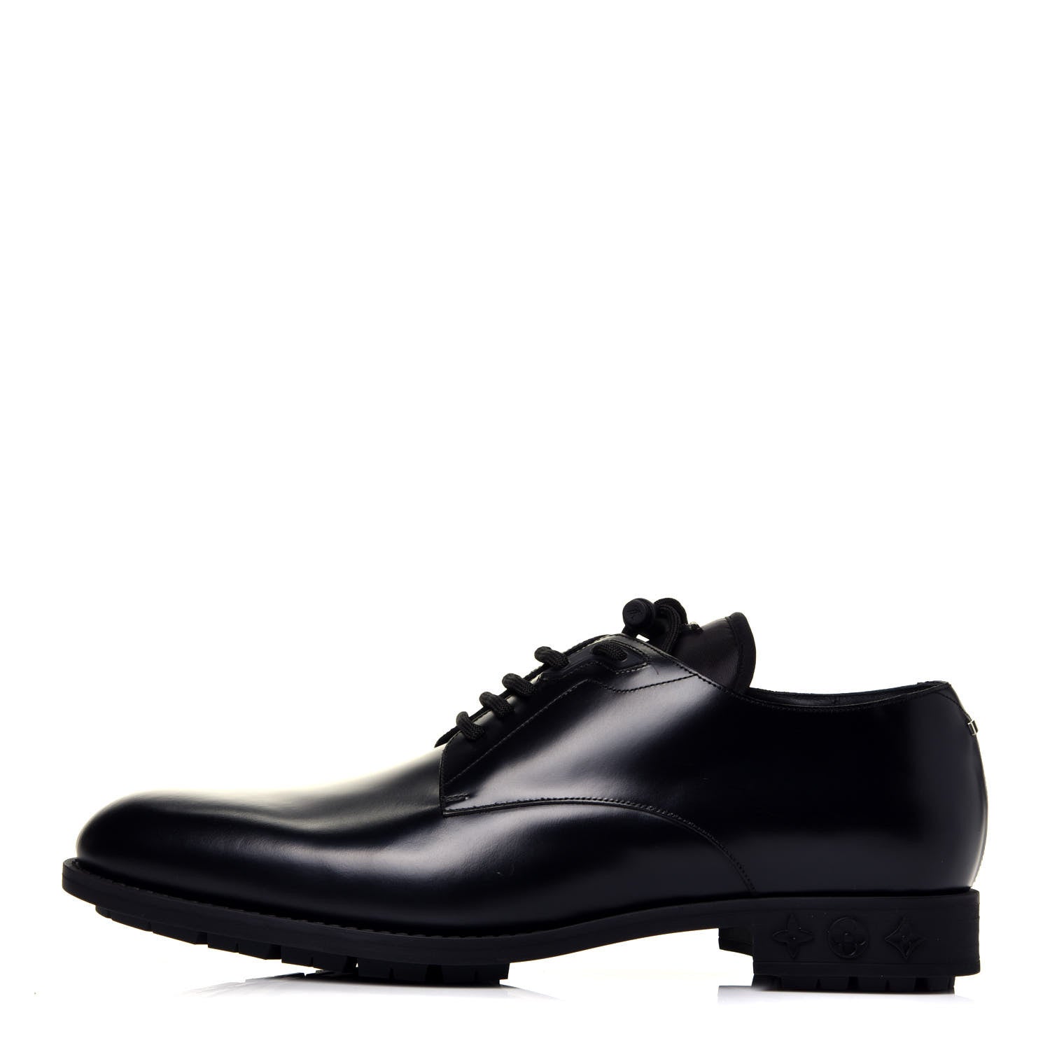 Louis Vuitton Calfskin Mens Derby LV Harness Shoes 9 Black 1 of 9