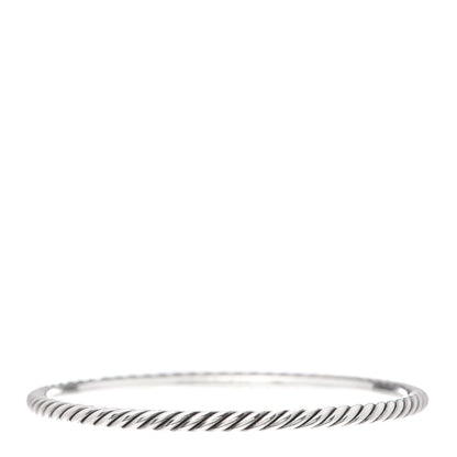 David Yurman Sterling Silver 3mm Cable Classics Bangle Bracelet 1 of 4