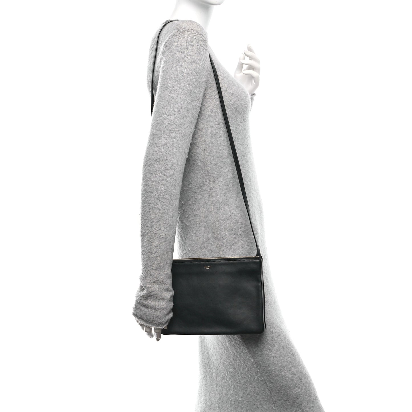 Lambskin Large Trio Crossbody Bag Black