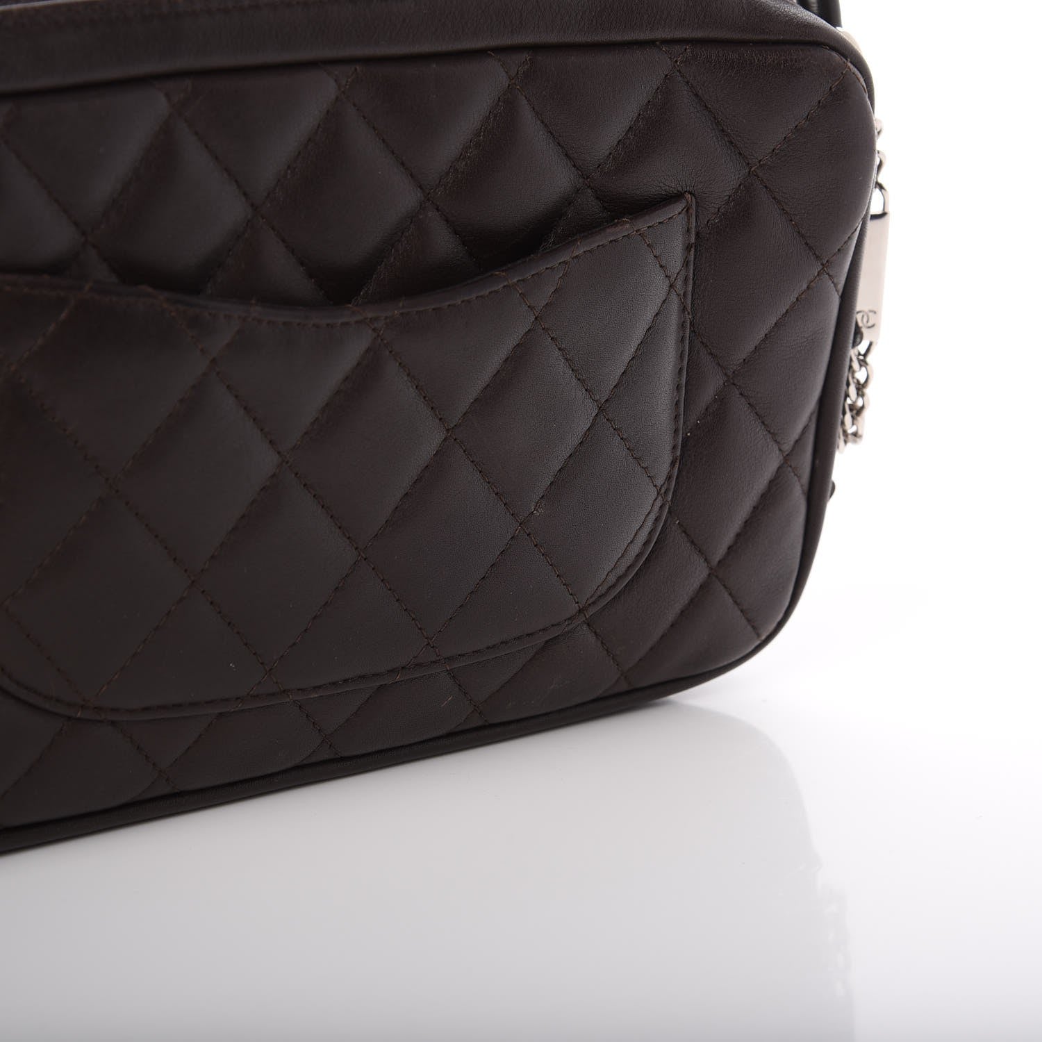 Chanel Calfskin Quilted Cambon Pochette Brown 9 of 10