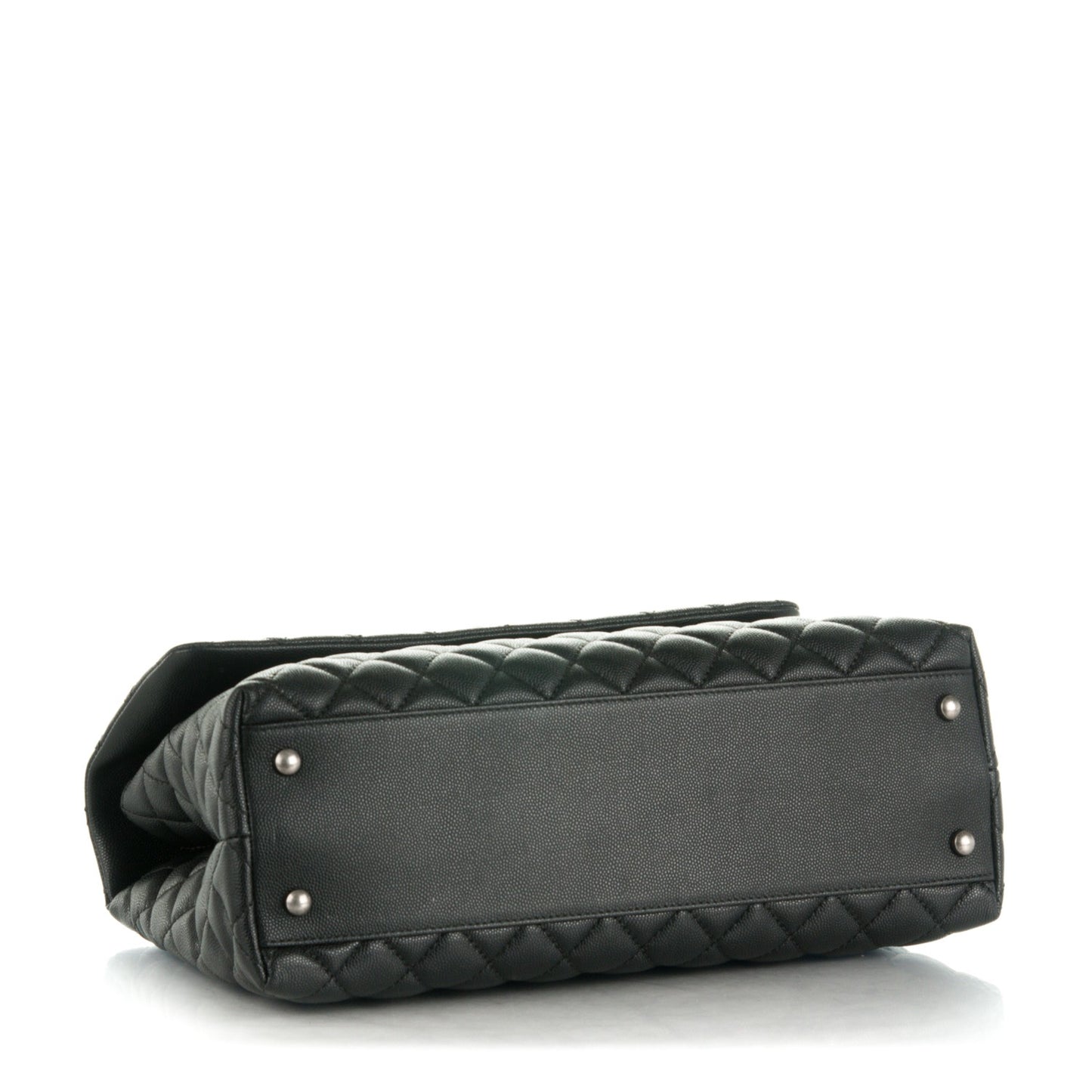 Caviar Quilted Medium Coco Handle Flap Black