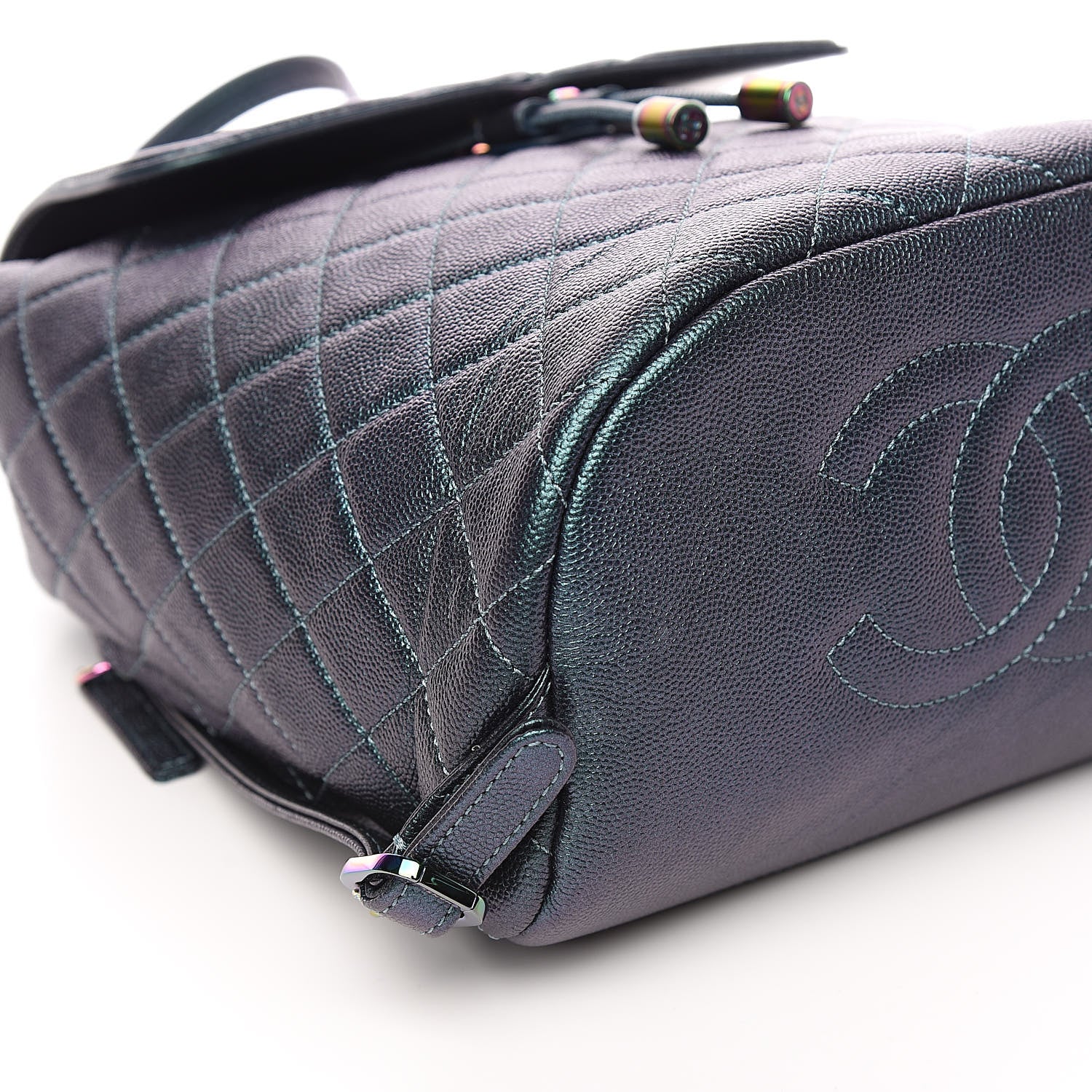 Chanel Iridescent Caviar Quilted Filigree Backpack Dark Turquoise 8 of 11