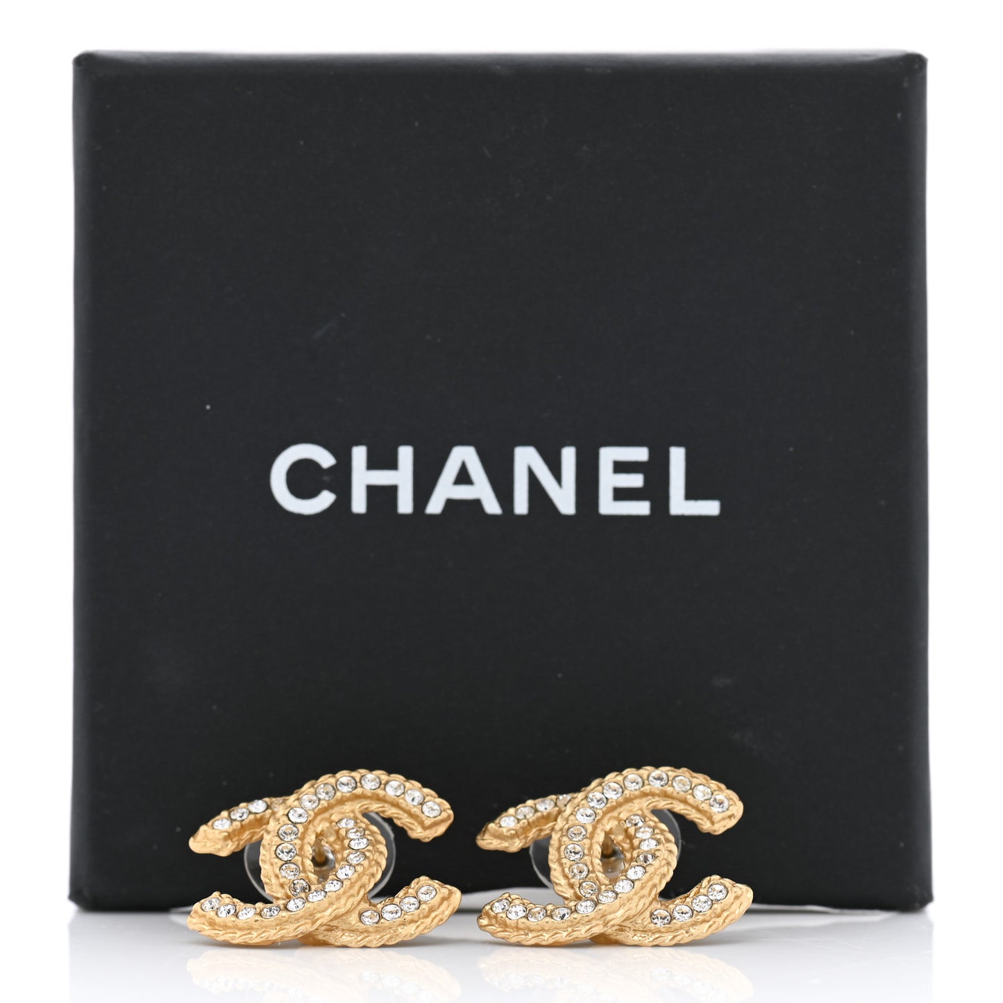 Crystal CC Earrings Light Gold