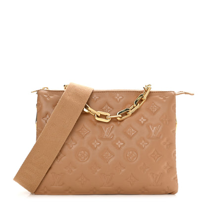 Louis Vuitton Lambskin Embossed Monogram Coussin PM Camel 1 of 9