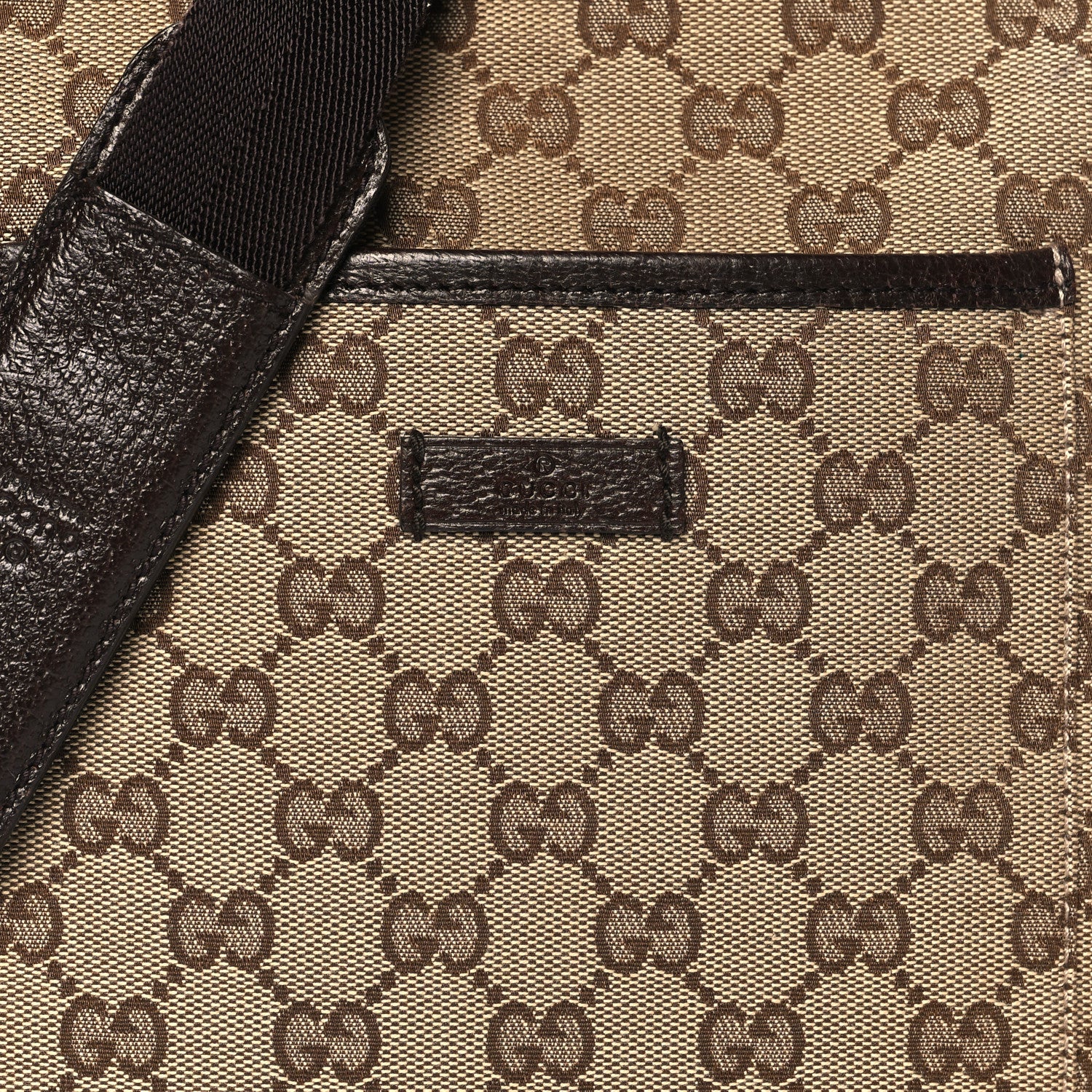 Gucci Monogram Flat Messenger Bag Dark Brown 8 of 10