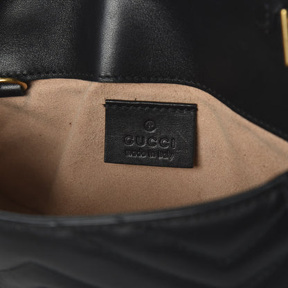 Gucci Calfskin Matelasse Super Mini GG Marmont Shoulder Bag Black 7 of 10