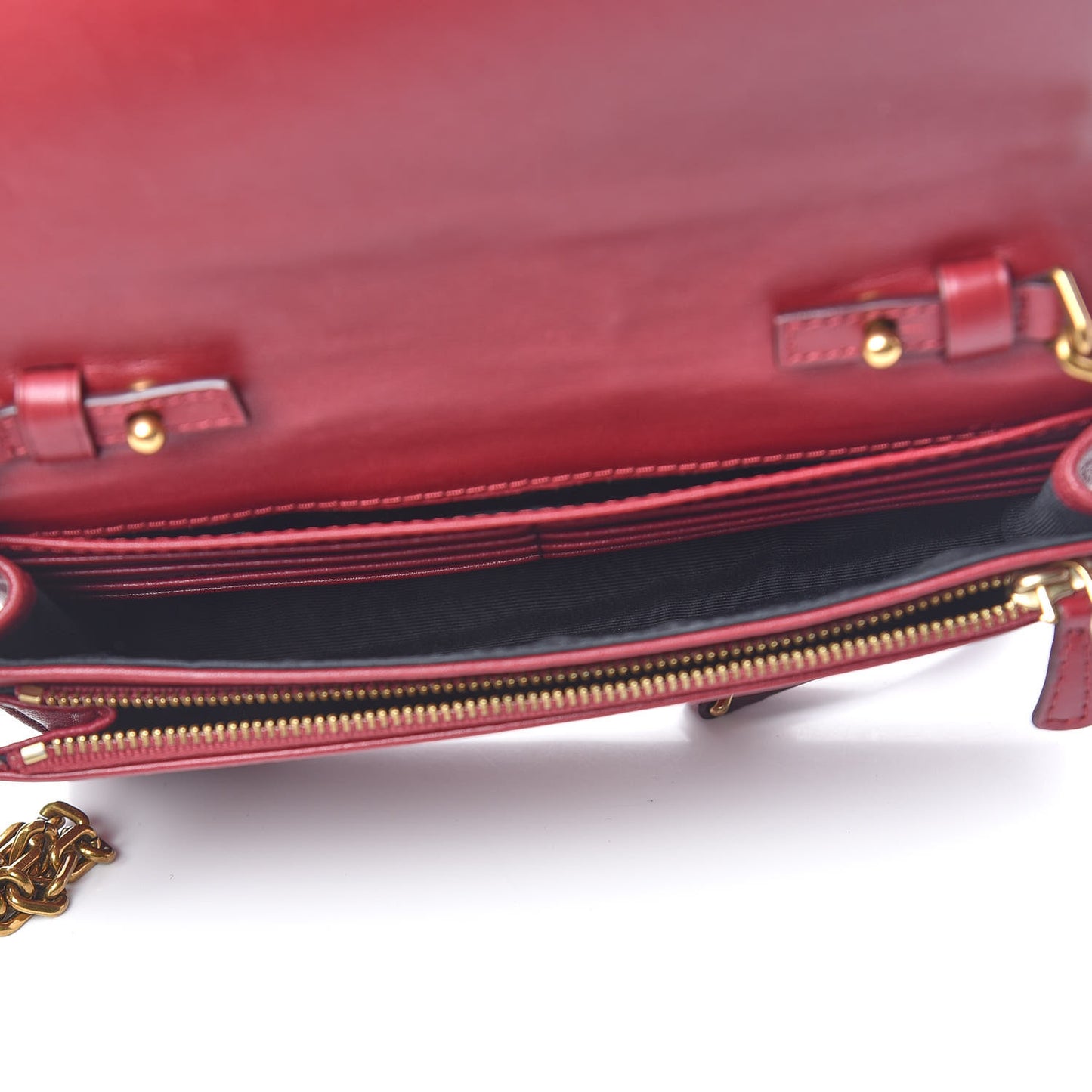 Lambskin Matelasse Double J Wallet On Chain Red