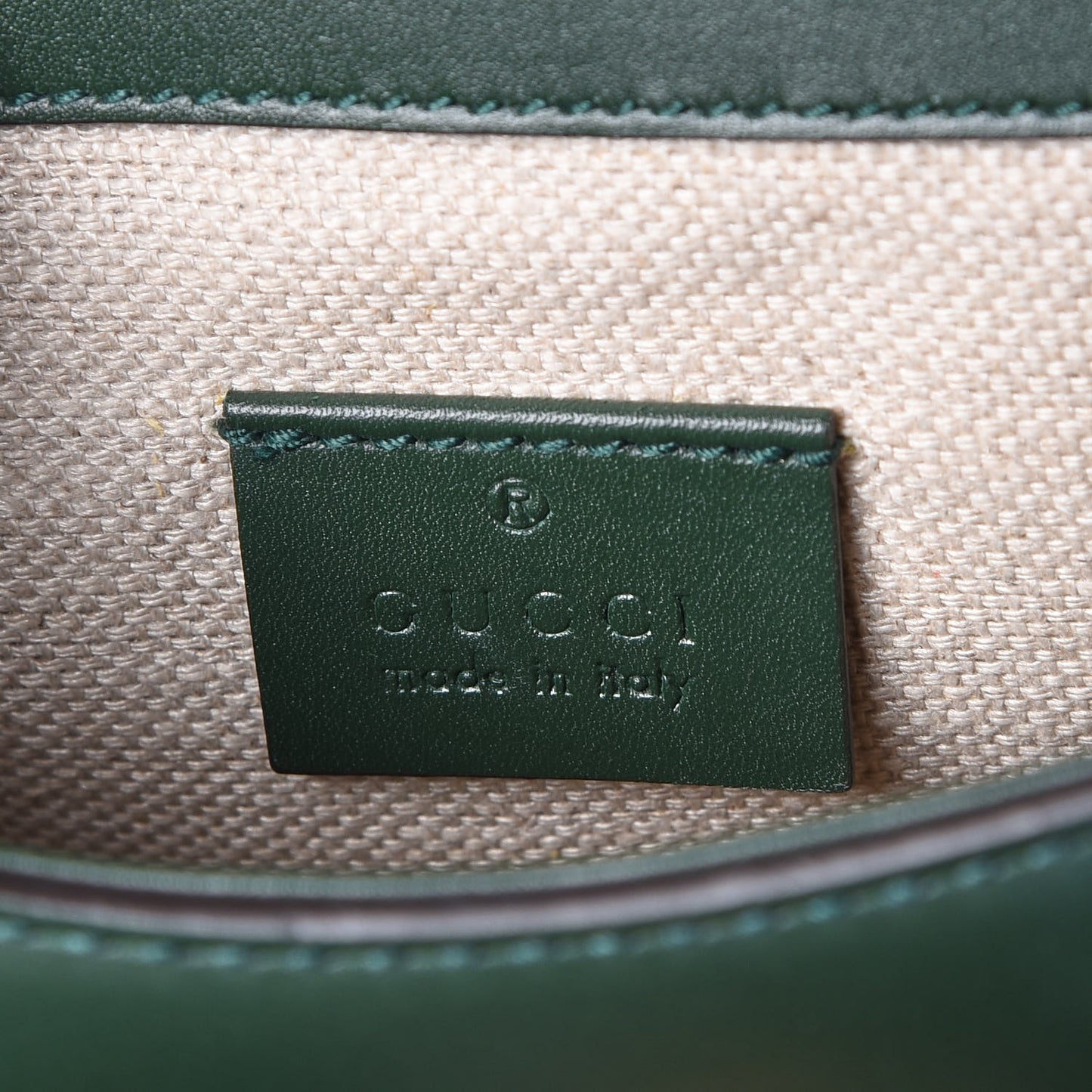 Calfskin Small Lady Web Shoulder Bag Green