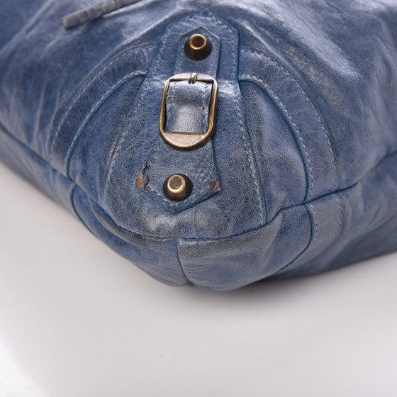 Chevre Classic Hardware Purse Bleu