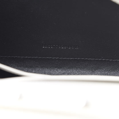 Saint Laurent Grain De Poudre Matelasse Chevron Monogram Chain Wallet Icy White 7 of 11