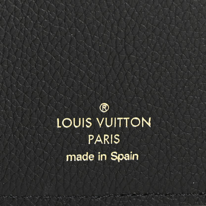 Louis Vuitton Grained Calfskin Monogram Double V Compact Wallet Black 6 of 8