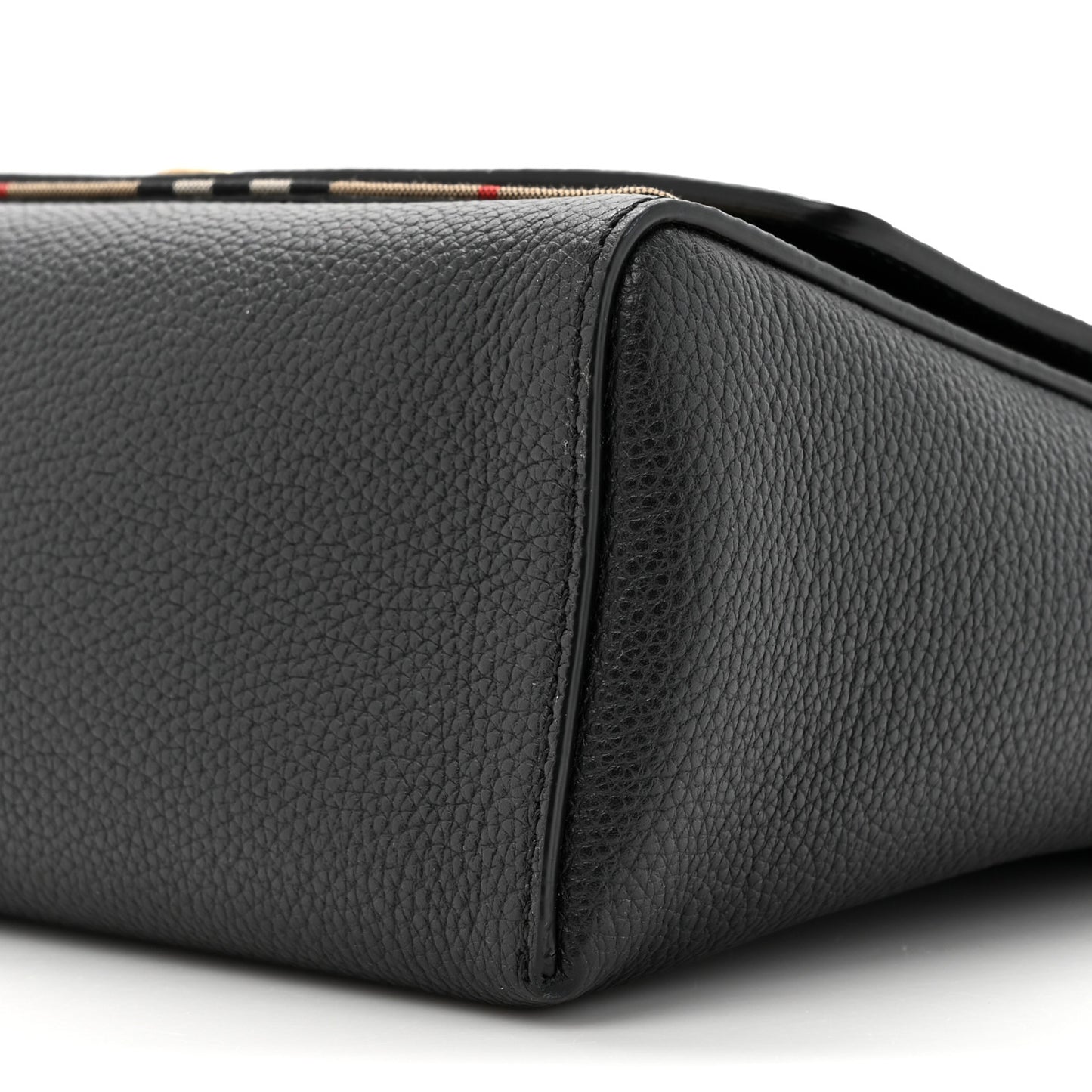 Grainy Calfskin Vintage Check Note Crossbody Bag Black