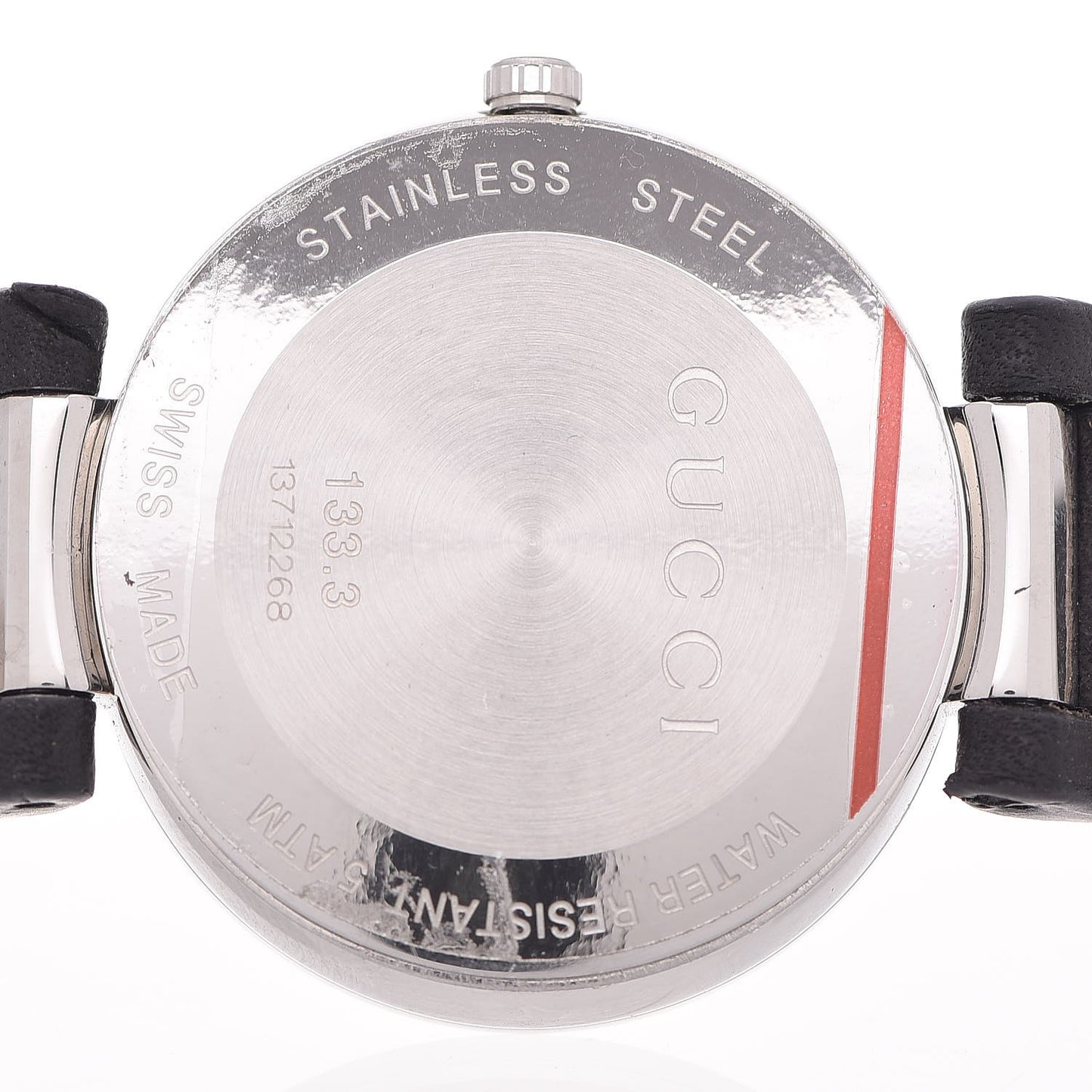 Stainless Steel Calfskin 37mm Interlocking G Quartz Watch Black
